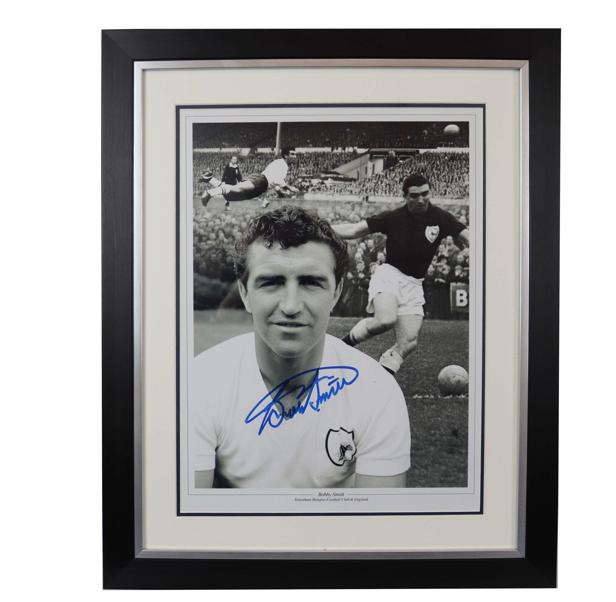 Bobby smith Tottenham Hotspurs signed photo display - Memorabilia Framers Shop
